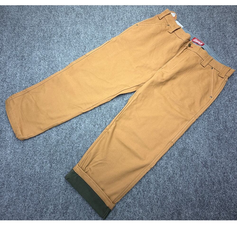 Coleman Fleece Lined Work Pants Mens 40x30 Toffee Canvas Utility NWT